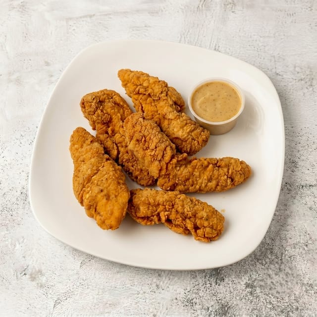 Chicken Tenders with Fries & Honey Mustard.